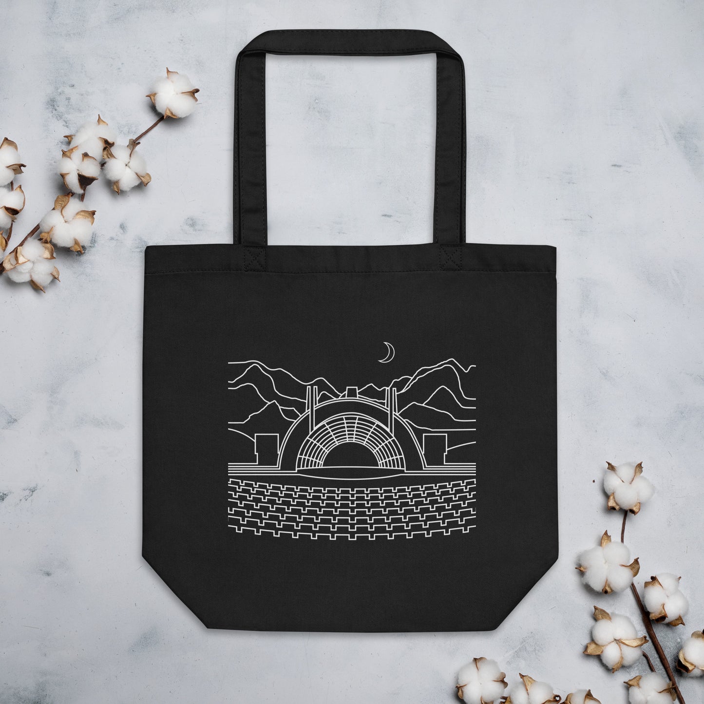 AtSymbolStore H-Bowl Black Eco Tote Bag (White Print)