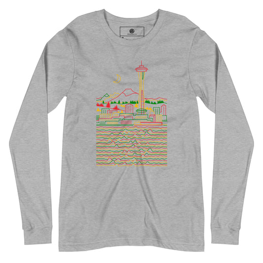 AtSymbolStore Reggae Seattle Line Design Long Sleeve T-Shirt (unisex)
