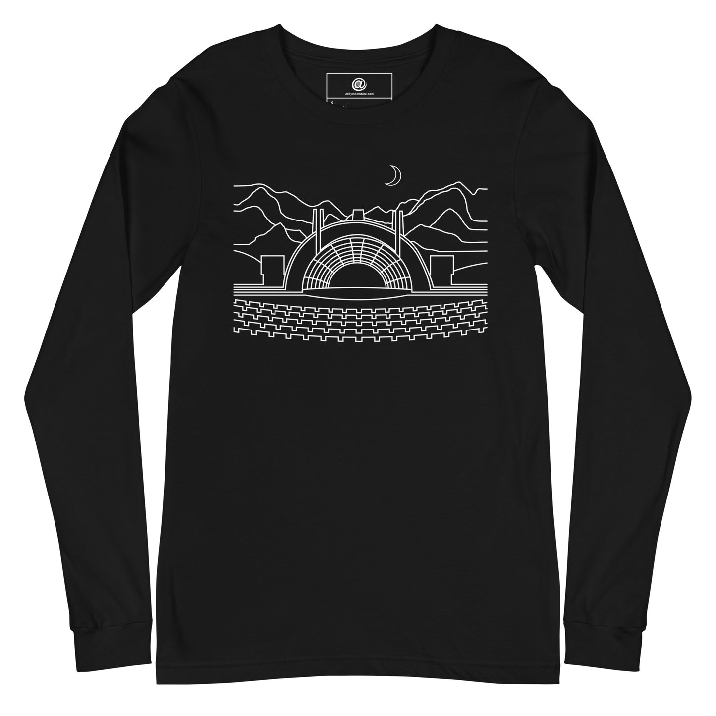 H-Bowl White Print Long-Sleeve T-Shirt (unisex)