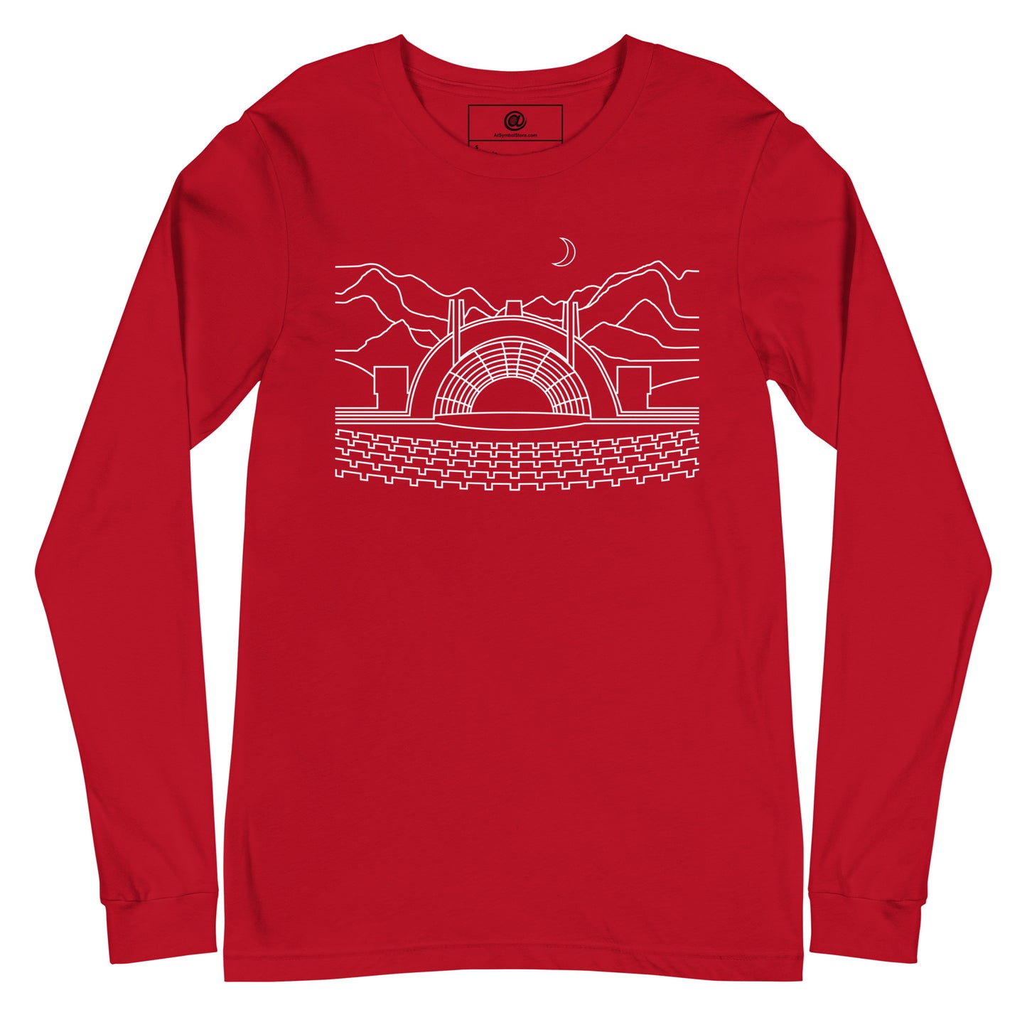 H-Bowl White Print Long-Sleeve T-Shirt (unisex)