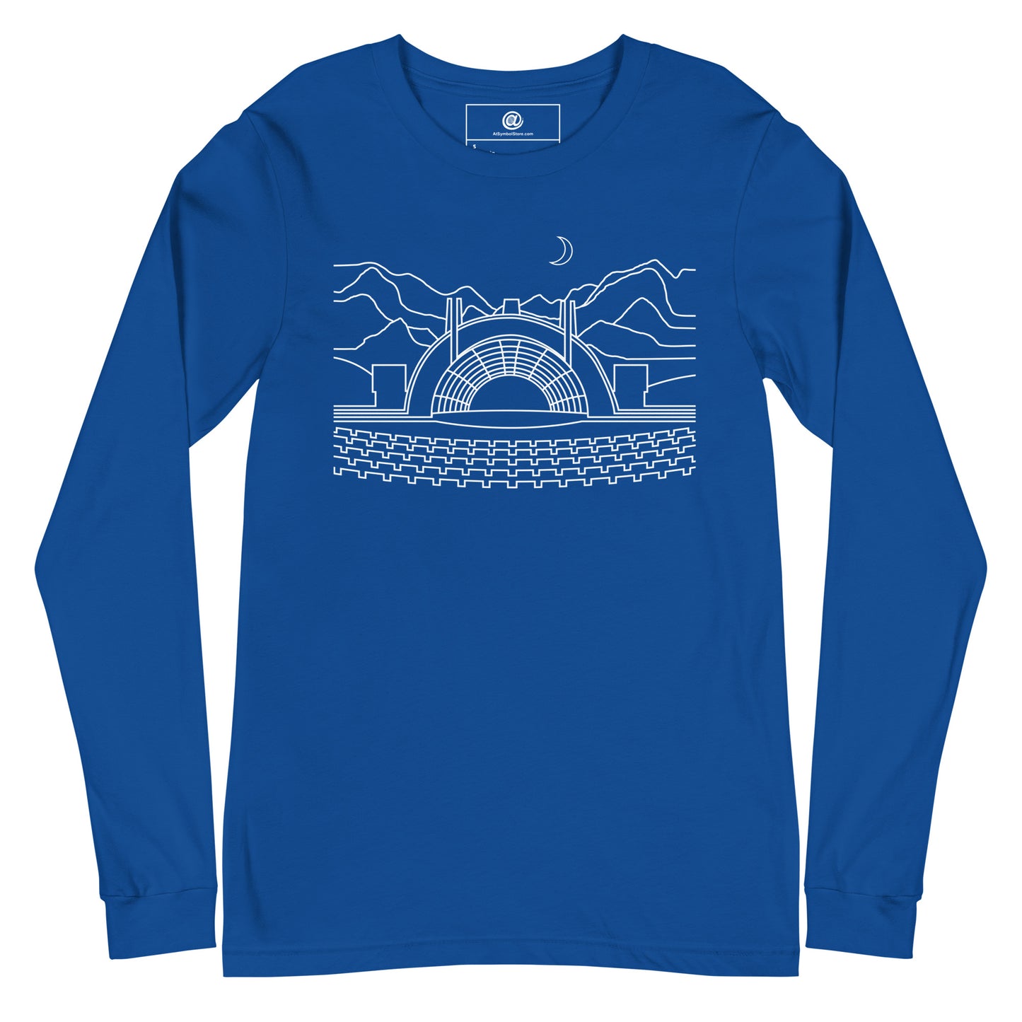 H-Bowl White Print Long-Sleeve T-Shirt (unisex)