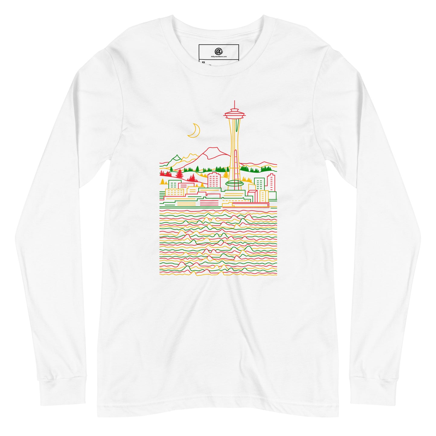 Reggae Seattle Line Design Long-Sleeve T-Shirt (unisex)