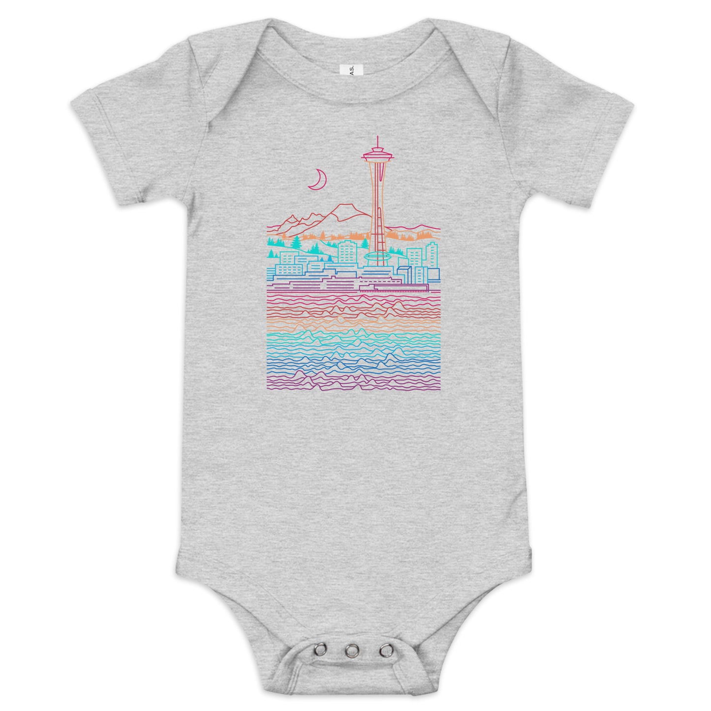 AtSymbolStore Seattle Line Design Baby Short Sleeve Onesie (unisex)