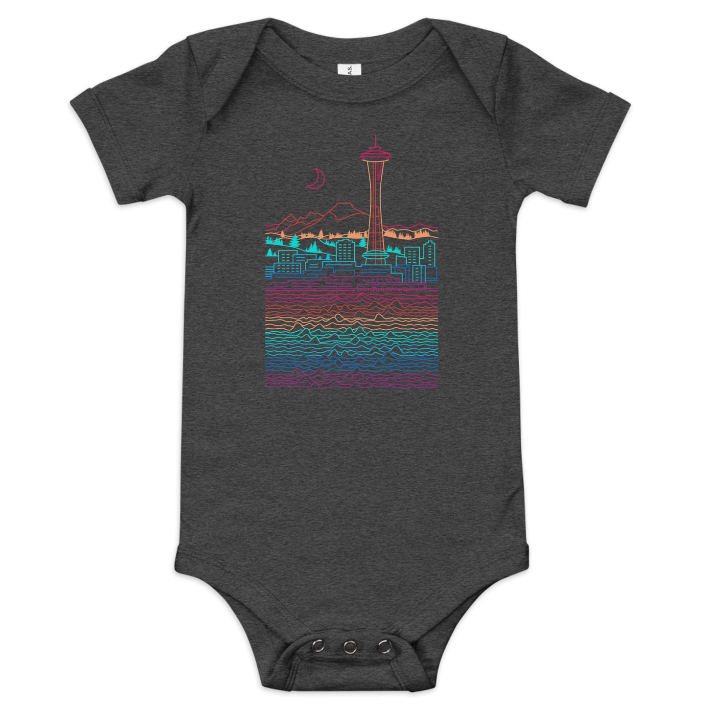 AtSymbolStore Seattle Line Design Baby Short Sleeve Onesie (unisex)