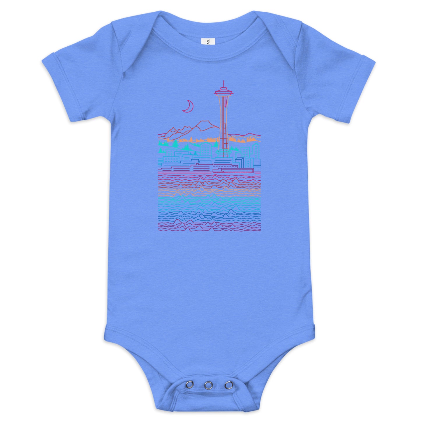AtSymbolStore Seattle Line Design Baby Short Sleeve Onesie (unisex)
