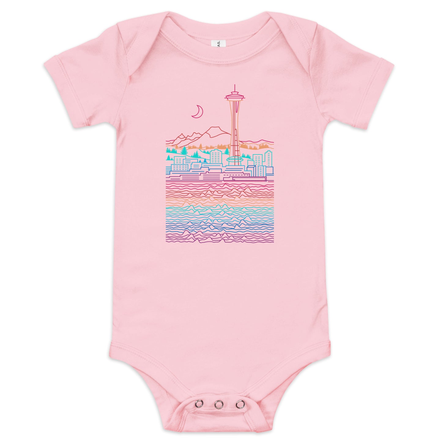 AtSymbolStore Seattle Line Design Baby Short Sleeve Onesie (unisex)
