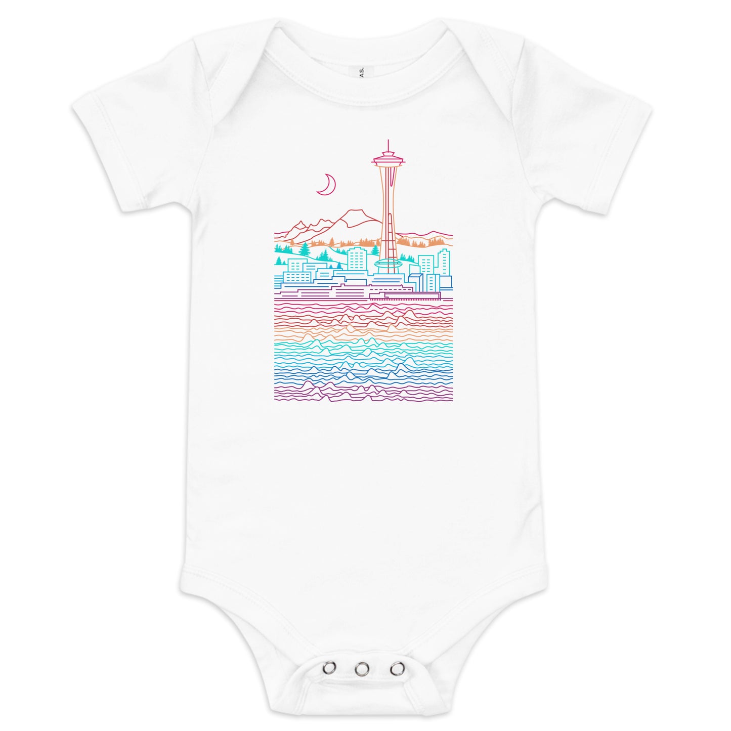 AtSymbolStore Seattle Line Design Baby Short Sleeve Onesie (unisex)