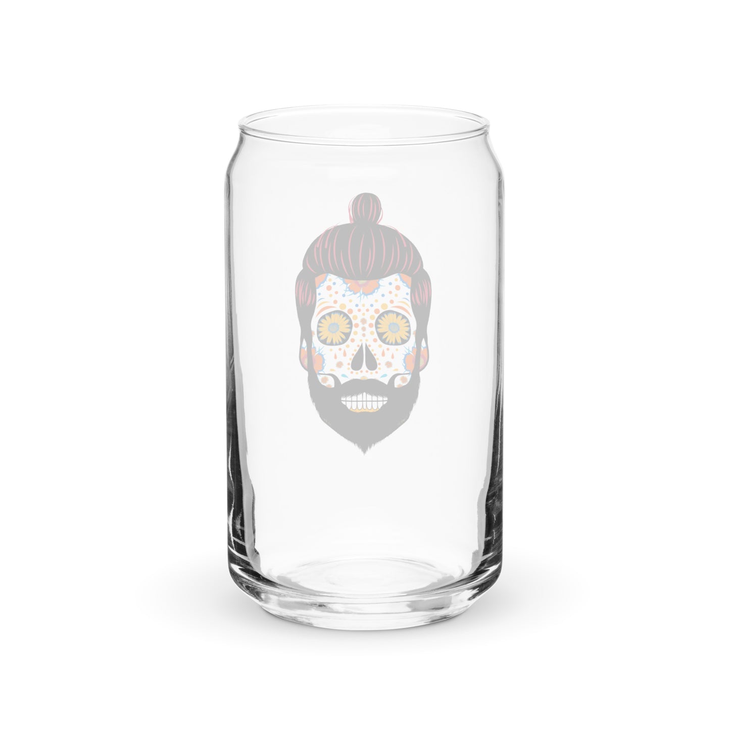 AtSymbolStore Hipster Guy Skull Can-Glass