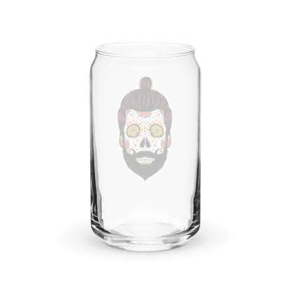 AtSymbolStore Hipster Guy Skull Can-Glass
