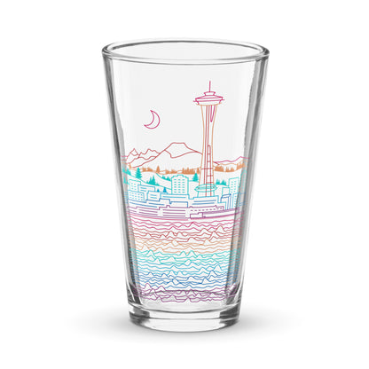 AtSymbolStore Color-Bomb Seattle Line Design 16oz Pint Glass