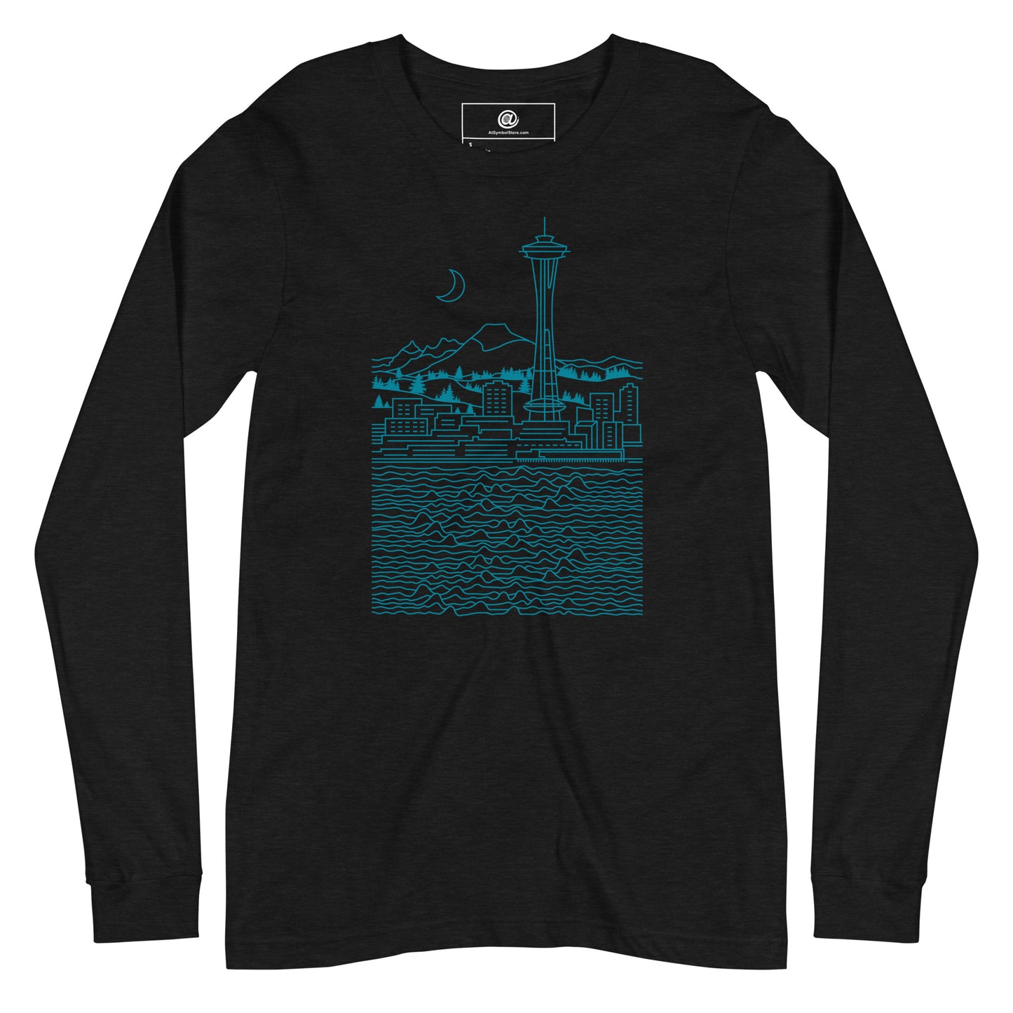AtSymbolStore Aqua Seattle Line Design Long Sleeve T-Shirt (unisex)