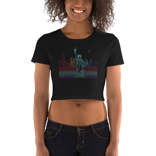 AtSymbolStore NYNY Color-Bomb Line Design Crop Tee